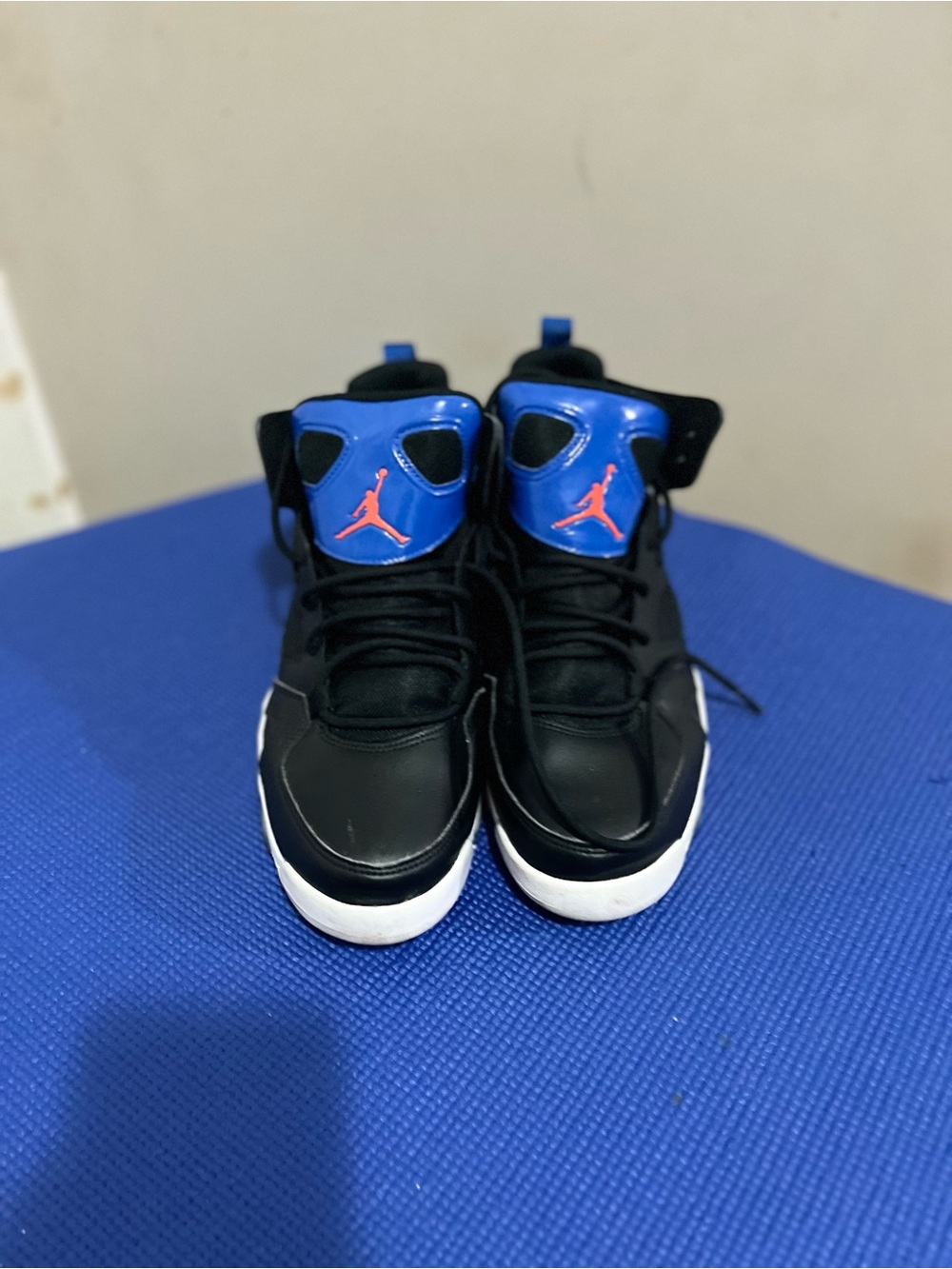 Jordan Kids Black and Blue High-Top Sneakers